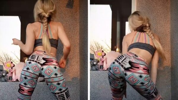 Goedemorgen: tijd voor een dansje in een fleurig broekje op het balkon