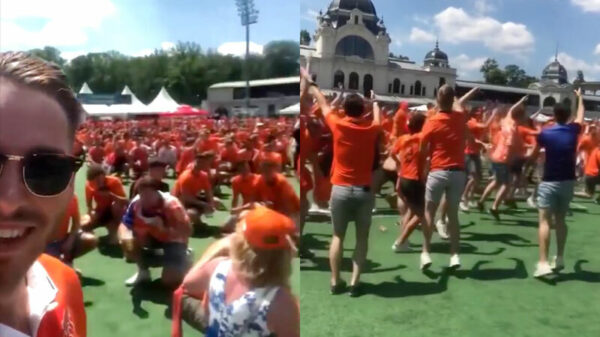 Heerlijk sfeertje: Oranjelegioen doet 'sitdown' in Boedepast