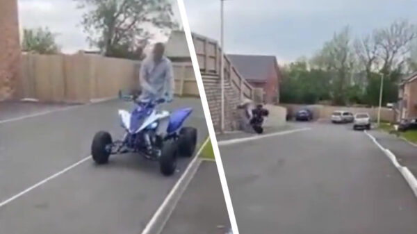 Prutser doet dappere poging tot quadrijden