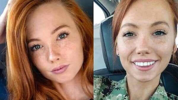 Lekkere vrouwen in uniform zien er zonder nog steeds prettig uit