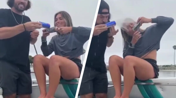 Biertje shotgunnen eindigt een stuk natter dan gepland