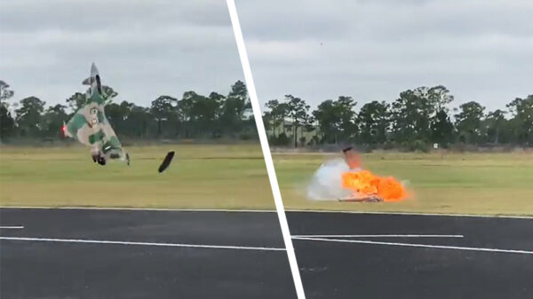 Dikke RC straaljager heeft een hele beroerde take-off