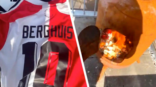 Feyenoordshirtjes van Steven Berghuis ritueel verbrand na transfer naar Ajax