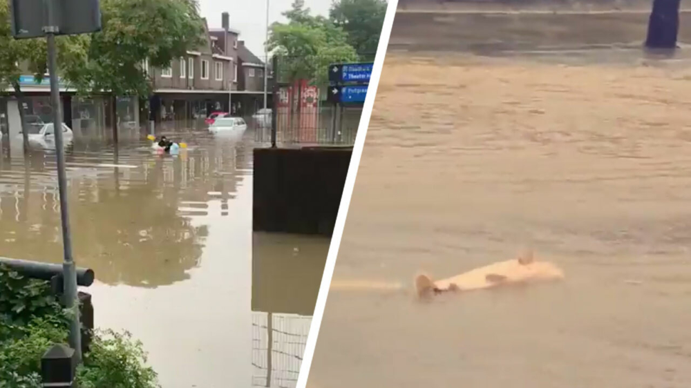 VIDEO'S: Limburg kopje onder door extreme wateroverlast, code rood afgekondigd