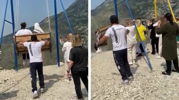 Russische schommel boven 2.000 meter hoge klif breekt af, 2 vrouwen kukelen naar beneden