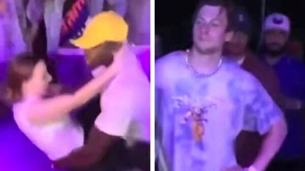 Kerel is niet bepaald blij als zijn vriendin met een wildvreemde 'danst'