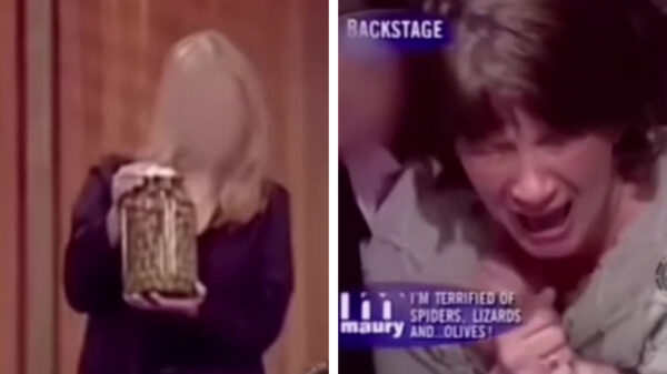 Uit de oude doos: vrouw raakt vol-le-dig in paniek van een pot olijven