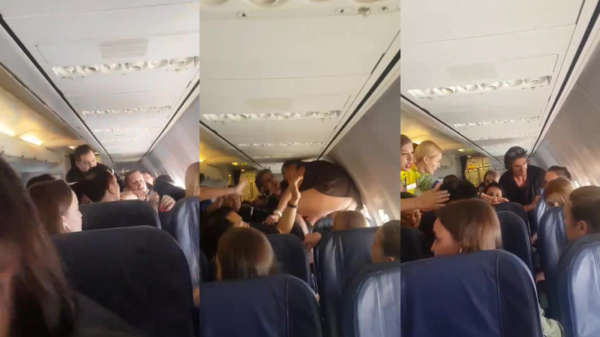 Dronken vrouw gaat full retard in een vliegtuig omdat ze naast buitenlanders moet zitten
