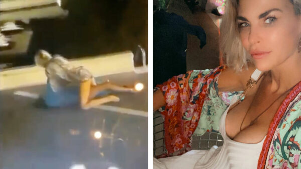 Ex-Miss België Tanja Dexters en vriend vechtend de straat over in Marbella