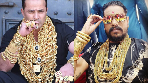 Met goud behangen Indiërs laten Mr. T op een arme sloeber lijken