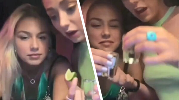 Onervaren Elly neemt haar eerste shotje Tequila