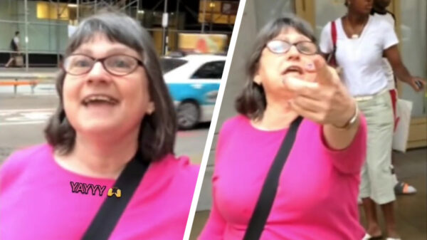 Karen gaat compleet los op fietser maar komt dan de verkeerde tegen