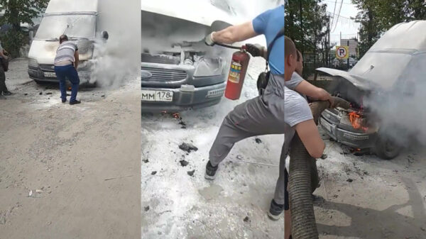 Bij gebrek aan werkende brandblussers voldoet een lading mest ook prima