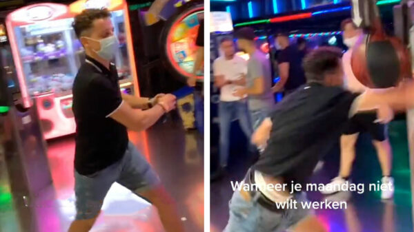 Vakantieganger zet nieuw record bij de boksbalmachine in Lloret de Mar