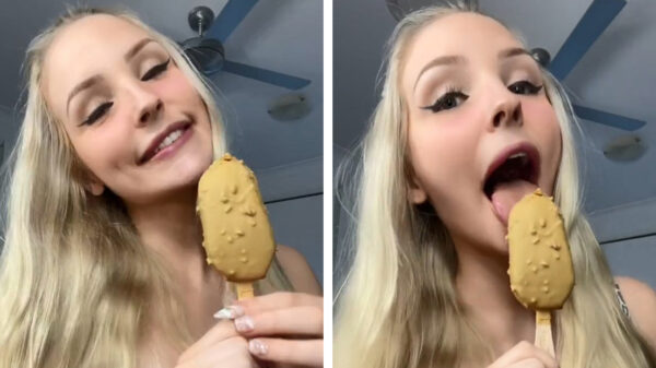 Kijk Melissa eens van haar lekkere ijsje genieten