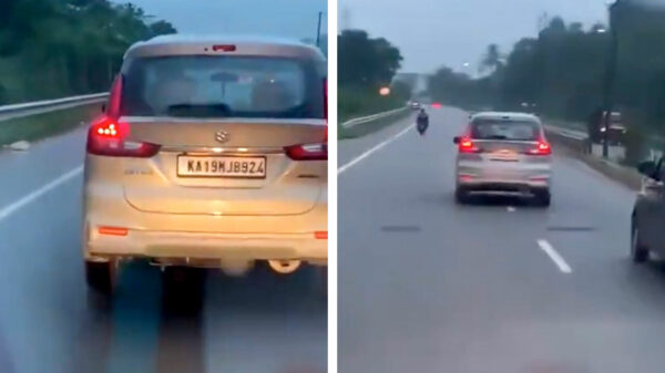 Ambulance met loeiende sirene's wordt keihard geblokkeerd door automobilist