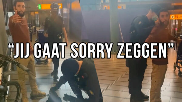 Youness Ouaali op Schiphol staande gehouden en gefouilleerd door de Marechaussee