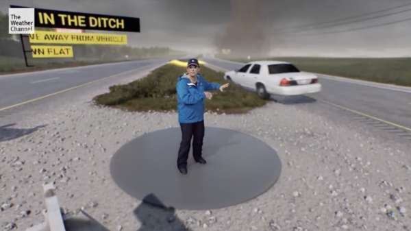 Interactieve televisie van The Weather Channel legt uit hoe je een tornado overleeft