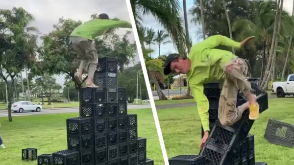 Faalhaas doet milk crate challenge en kan neuscorrectie gaan halen