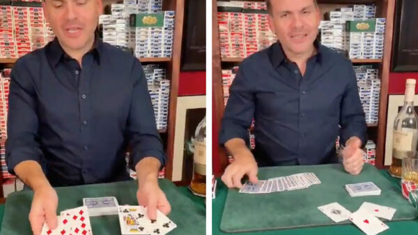 Een ouderwets kaarttrucje waarbij je niet met je ogen moet knipperen