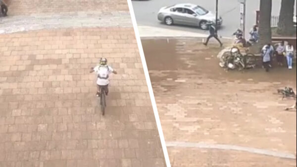 Stuntfietser komt binnen zonder kloppen bij straatverkoper