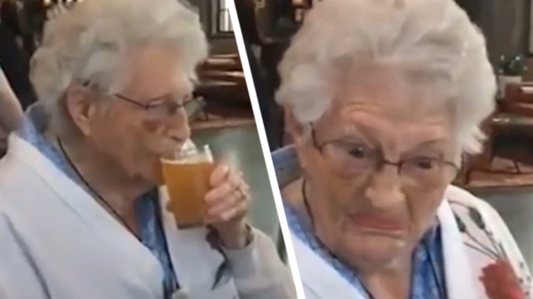 Oma probeert voor een eerst een ambachtelijk gebrouwen biertje