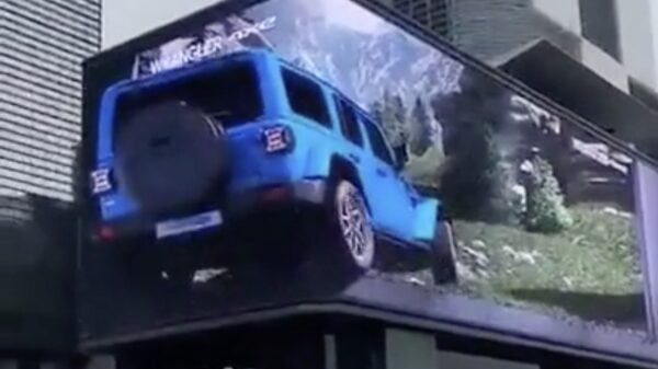 Zo'n Japans 3d-billboard blijft er indrukwekkend uitzien!