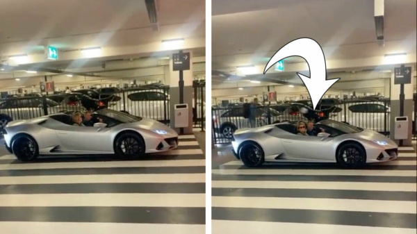Papa dumpt volle luier in Lamborghini wegens geluidsoverlast in parkeergarage