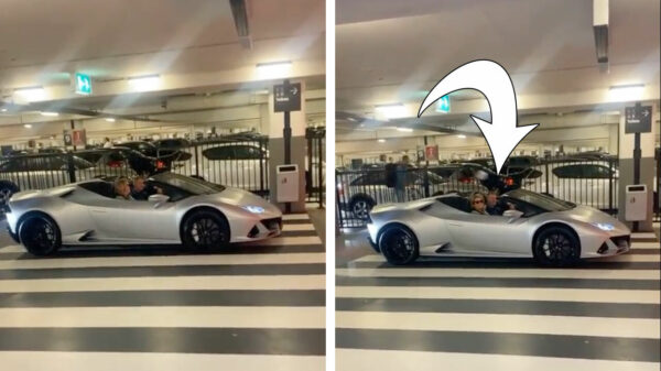 Papa dumpt volle luier in Lamborghini wegens geluidsoverlast in parkeergarage