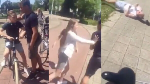 Bloedkookvideo: agressieve gast gaat jongen en bejaarde man te lijf