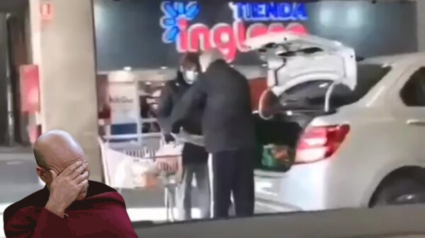 Zucht. Zo ziet (voor sommigen) boodschappen doen anno 2021 eruit