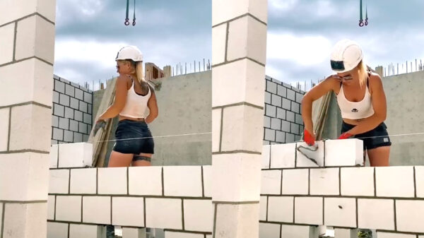 Fiet Fiew! Vrouwelijke metselaar gooit hoge ogen op de bouw