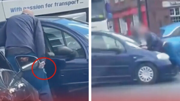 Idioot trekt mes vanwege voordringen in extreem lange wachtrij voor tankstation in Londen