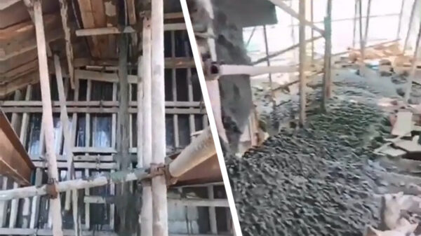 Het betonstorten liep gisteren enigszins uit de klauwen