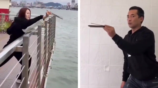 Aziatische eindbaas doet al die idiote challenges met gemak na