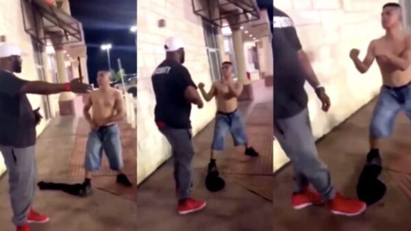 Onderdeurtje heeft iets te grote smoel en daagt reusachtige uitsmijter uit