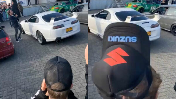 Wel eens een Toyota Supra gezien die een petje van iemands hoofd knalt?