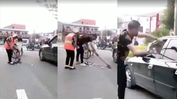 Chinese straatveger krijgt hulp uit onverwachte hoek