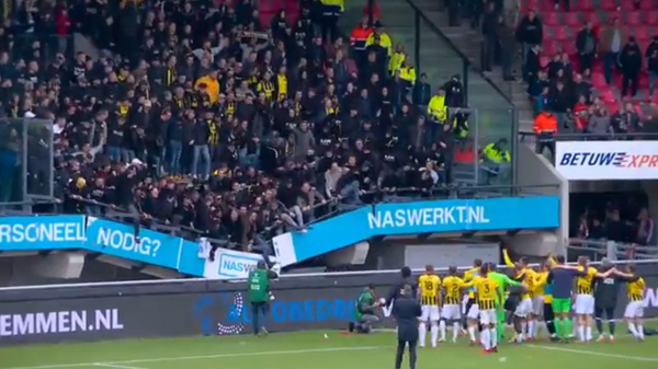 Tribune in Goffertstadion met Vitesse-supporters stort gedeeltelijk in na NEC - Vitesse
