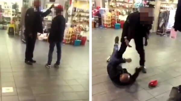 Beveiliger van een supermarkt op de Kruiskade mept klant naar de grond