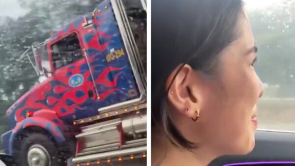 Hey schatje kijk, dat is Optimus Prime 'ugggg urggg urgg urg'