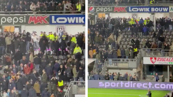 Het is weer raak: Ajax- en Heracles Almelo-supporters met elkaar op de vuist