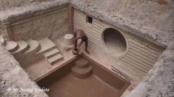 Goedemorgen. Anders bouw je gewoon even een ondergrondse hut met binnenzwembad