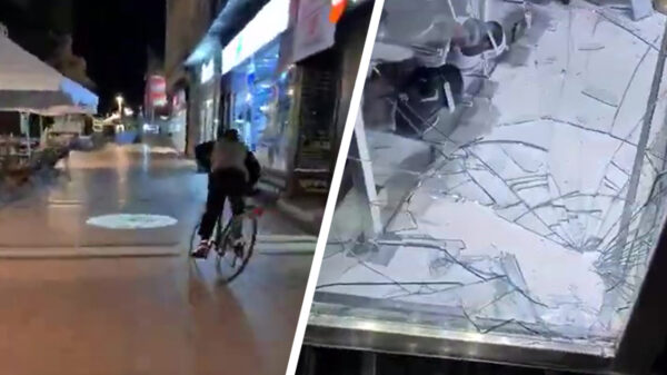 Kijk mama, zonder handen: stuntpiloot ramt raam van winkeldisplay