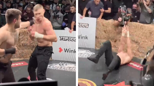 Vechter wordt zo gigantisch hard K.O. gemept dat hij een applausje geeft