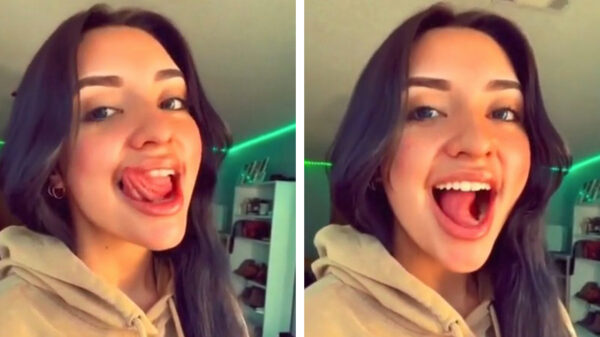 Jongedame met soepele tong heeft een keurig ritmegevoel