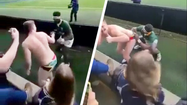 Aanvoerder Zuid-Afrikaanse rugbyteam zet handtekening op bijzonder plekje