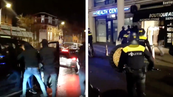 Vrouw met grote bek wordt op gepaste wijze uit haar hardcore-busje getrokken door de politie in Den Haag
