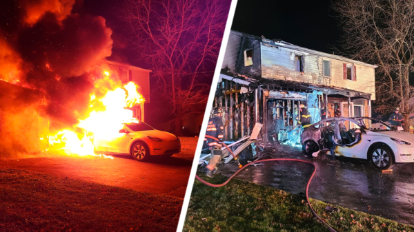 Tesla in Pennsylvania vat vlam tijdens opladen en zet ook het huis in lichterlaaie