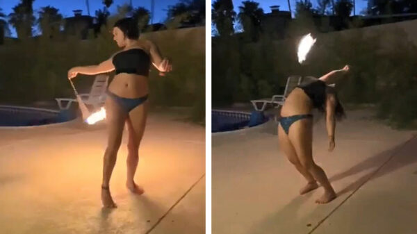 Met een brandende ketting slingeren kan je zomaar je kapsel kosten